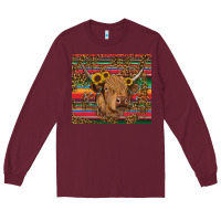 Burgundy serape leopard turquoise sunflowers cow Long Sleeve Tee - RanaPortraitStore