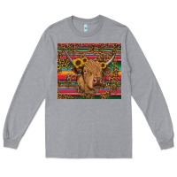 Heather Grey serape leopard turquoise sunflowers cow Long Sleeve Tee - RanaPortraitStore