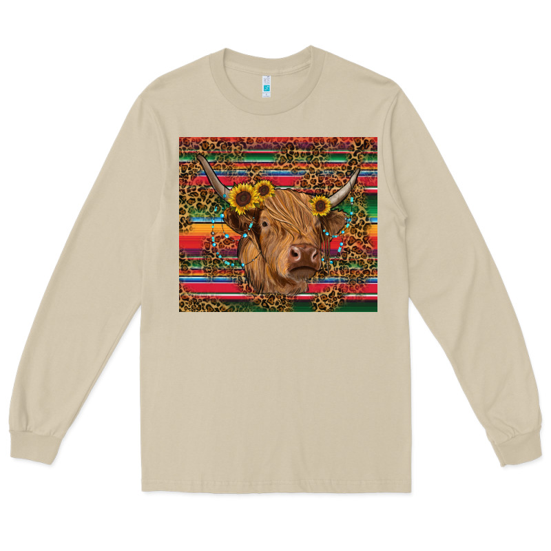Serape Leopard Turquoise Sunflowers Cow Long Sleeve Tee by RanaPortraitStore | Teevron
