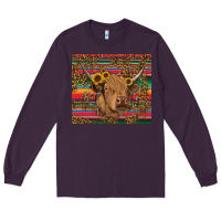 Plum serape leopard turquoise sunflowers cow Long Sleeve Tee - RanaPortraitStore