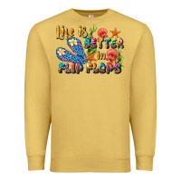 Antique Gold life is better in flip flops summer Premium Sweatshirt - JahusDesignShop