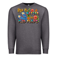 Charcoal Heather life is better in flip flops summer Premium Sweatshirt - JahusDesignShop