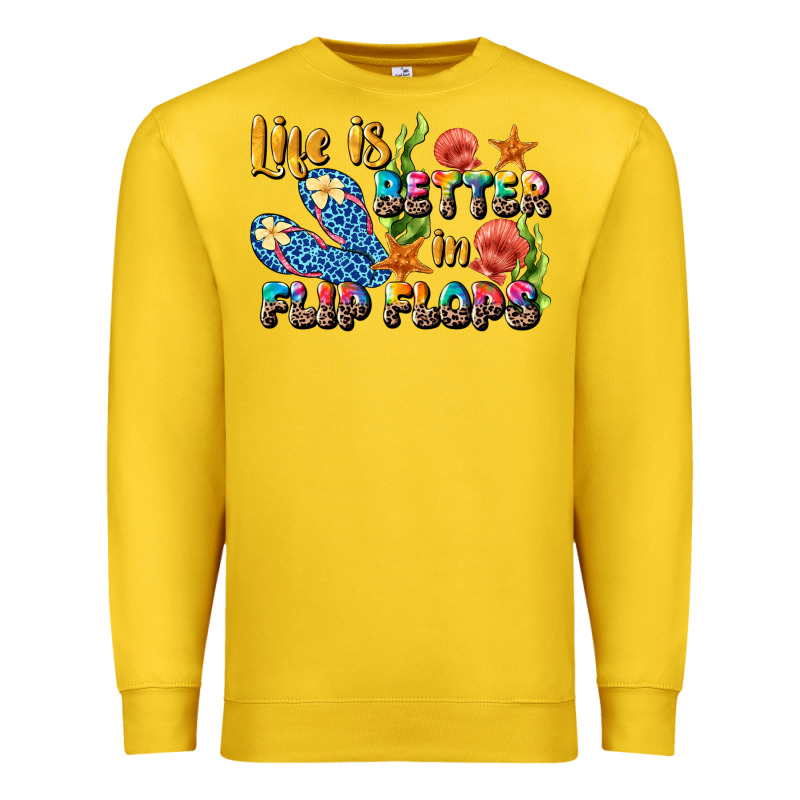 Life Is Better In Flip Flops Summer Premium Sweatshirt by JahusDesignShop | Teevron