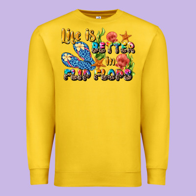 Life Is Better In Flip Flops Summer Premium Sweatshirt Designed By Jahusdesignshop