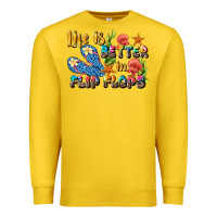 Lemon life is better in flip flops summer Premium Sweatshirt - JahusDesignShop