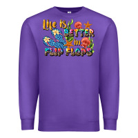 Purple life is better in flip flops summer Premium Sweatshirt - JahusDesignShop