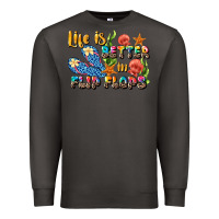 Smoke life is better in flip flops summer Premium Sweatshirt - JahusDesignShop