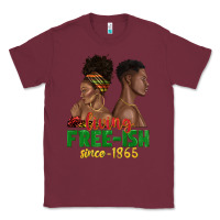 Burgundy living free ish since 1865 with afro black woman a Classic Tee - texasbilliewilder