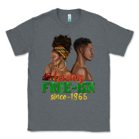 Charcoal Heather living free ish since 1865 with afro black woman a Classic Tee - texasbilliewilder