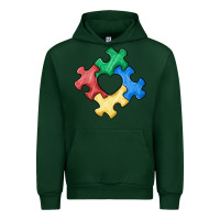 Forest Green autism puzzle Urban Hoodie - MaliasSmallBusiness
