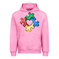 Fuchsia Pink autism puzzle Urban Hoodie - MaliasSmallBusiness