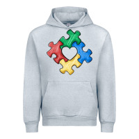 Heather Grey autism puzzle Urban Hoodie - MaliasSmallBusiness