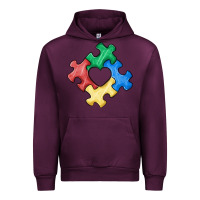 Mauve Wine autism puzzle Urban Hoodie - MaliasSmallBusiness