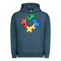 Pigment Midnight Navy autism puzzle Urban Hoodie - MaliasSmallBusiness