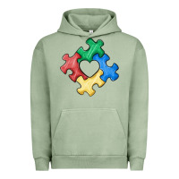 Pigment Oil Green autism puzzle Urban Hoodie - MaliasSmallBusiness