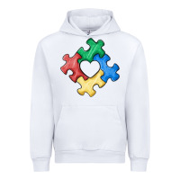 White autism puzzle Urban Hoodie - MaliasSmallBusiness