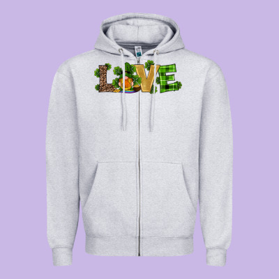 St Patricks Day Gnomes Shamrock Horseshoes Love Zipper Hoodie Designed By Ranaportraitstore