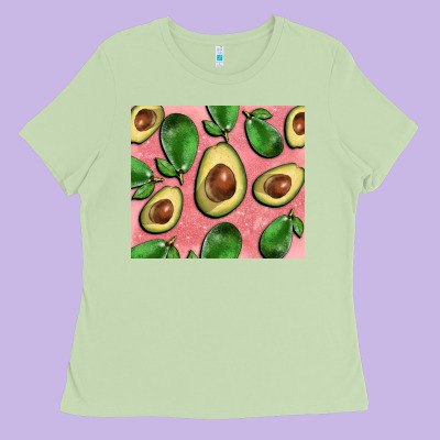 Avacado Pink Tumbler Ladies Tee Designed By Barkaloodesign