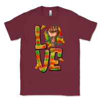 Burgundy love juneteenth with fist Classic Tee - texasbilliewilder