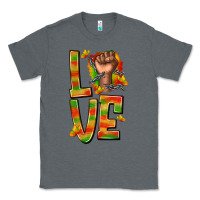 Charcoal Heather love juneteenth with fist Classic Tee - texasbilliewilder
