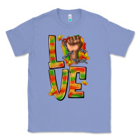 Colony Blue love juneteenth with fist Classic Tee - texasbilliewilder