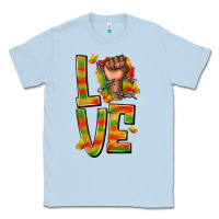 Dusty Blue love juneteenth with fist Classic Tee - texasbilliewilder