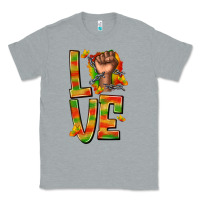Heather Grey love juneteenth with fist Classic Tee - texasbilliewilder