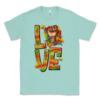 Seafoam love juneteenth with fist Classic Tee - texasbilliewilder