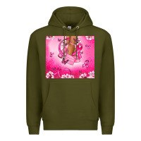 Army Green Breast Cancer diva Premium Hoodie - NancyCooperArtShop
