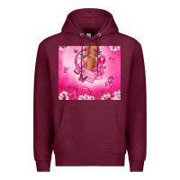 Burgundy Breast Cancer diva Premium Hoodie - NancyCooperArtShop