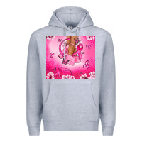Heather Grey Breast Cancer diva Premium Hoodie - NancyCooperArtShop