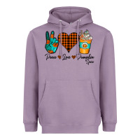 Lavender Peace Love Pumpkin Spice Heavyweight Hoodie - CowhideDigitalArt