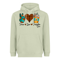 Matcha Peace Love Pumpkin Spice Heavyweight Hoodie - CowhideDigitalArt