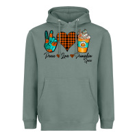Sage Peace Love Pumpkin Spice Heavyweight Hoodie - CowhideDigitalArt
