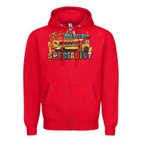 Red student delivery specialist Zipper Hoodie - texasbilliewilder