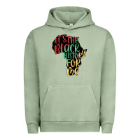 Pigment Oil Green its the black history for me Urban Hoodie - MaliasSmallBusiness