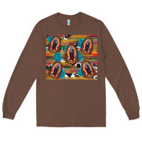 Chestnut serape gemstone glitter cowhide lady of guadalupe Long Sleeve Tee - RanaPortraitStore