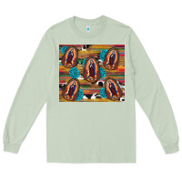 Matcha serape gemstone glitter cowhide lady of guadalupe Long Sleeve Tee - RanaPortraitStore