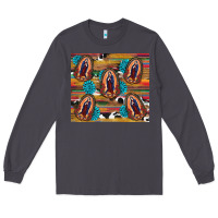 Smoke serape gemstone glitter cowhide lady of guadalupe Long Sleeve Tee - RanaPortraitStore