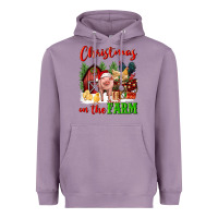 Lavender christmas on the farm Heavyweight Hoodie - FaDigitalArtStudio