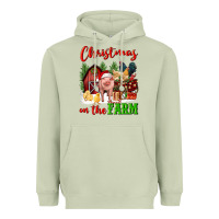 Matcha christmas on the farm Heavyweight Hoodie - FaDigitalArtStudio