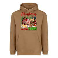 Toasted Coconut christmas on the farm Heavyweight Hoodie - FaDigitalArtStudio