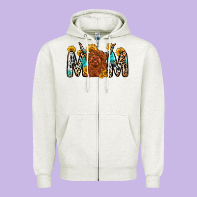 Mom Cow Zipper Hoodie Designed By Zillion Design Studio