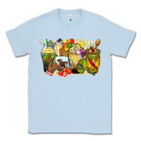 Dusty Blue lunch lady coffee cups Classic Tee - Zillion Design Studio
