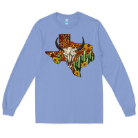 Bull Skull Texas Map Western Long Sleeve Tee | Teevron