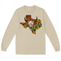 Mushroom bull skull texas map western Long Sleeve Tee - BarkalooDesign