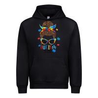 Black messy bun autism mom Urban Hoodie - MaliasSmallBusiness