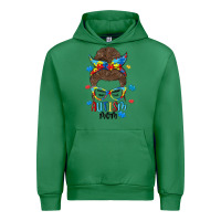 Emerald messy bun autism mom Urban Hoodie - MaliasSmallBusiness