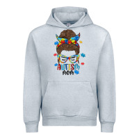 Heather Grey messy bun autism mom Urban Hoodie - MaliasSmallBusiness