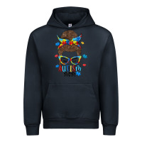 Navy messy bun autism mom Urban Hoodie - MaliasSmallBusiness